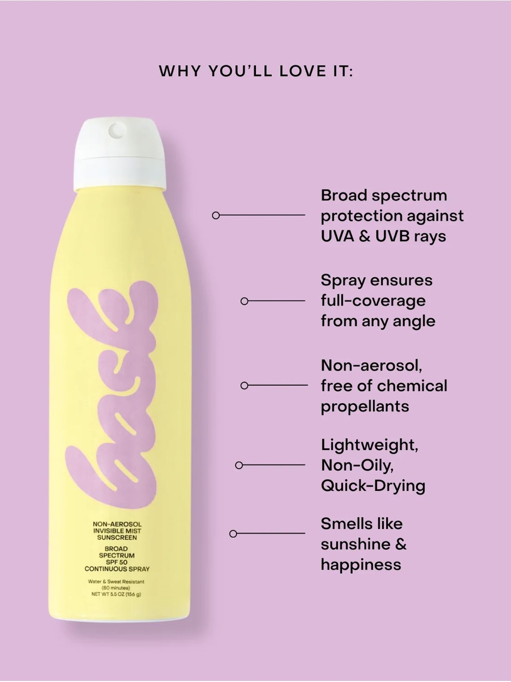 Bask Non-Aerosol Spray Sunscreen SPF 50